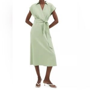 Mango Light Green Midi Dress